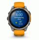 fēnix 8 – 47 mm, AMOLED - Sapphire, Titanium with Spark Orange/Graphite Silicone Band - 010-02904-11 - Garmin